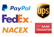 Bank Transfer | Moneybookers | PayPal | FedEx | UPS | Nacex